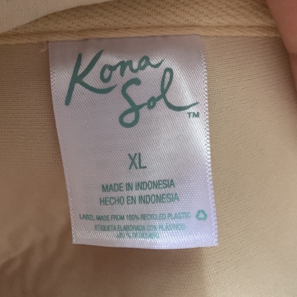 KONA SOL Pique Bandeau High Coverage Tropical Palm One-Piece Swimsuit - Picture 13 of 14